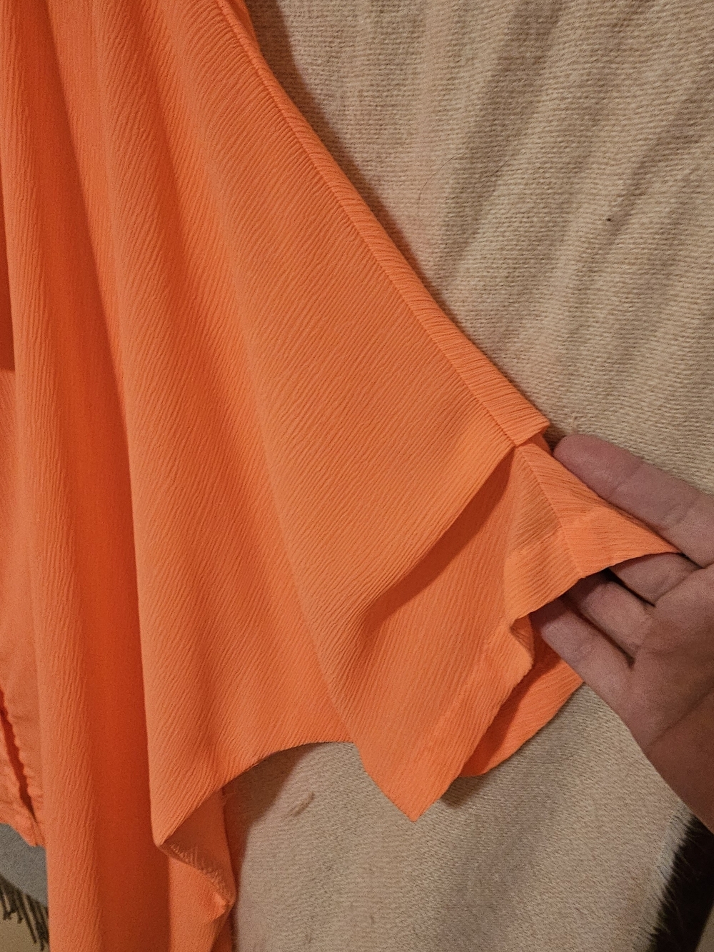 BB Dakota Coral-Orange Button Front Blouse - Picture 6 of 9